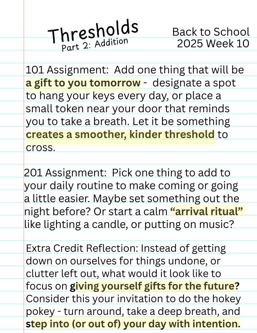 This week's assignment pad